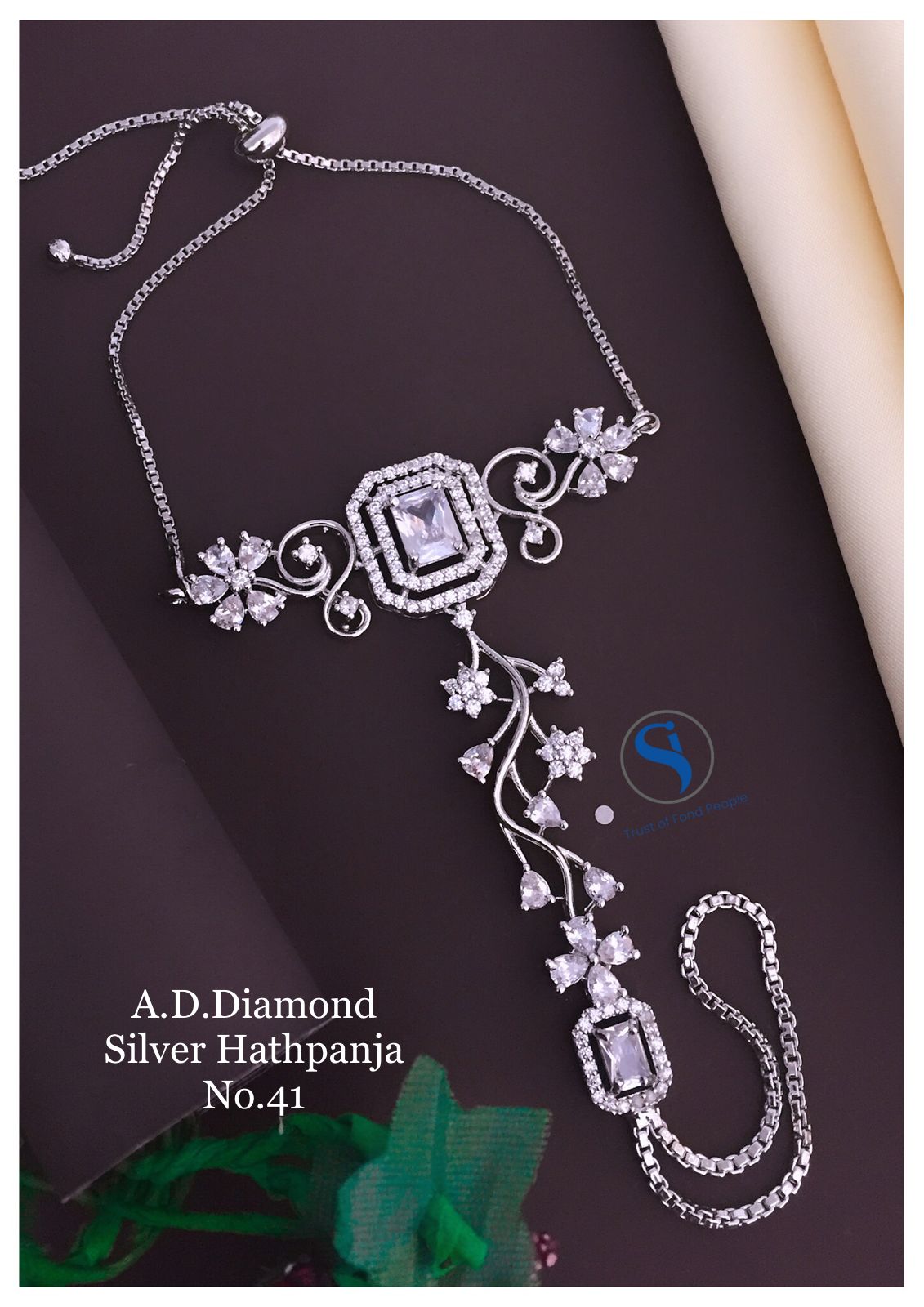 Designer Rose Gold AD Diamond Hath Panja Catalog
